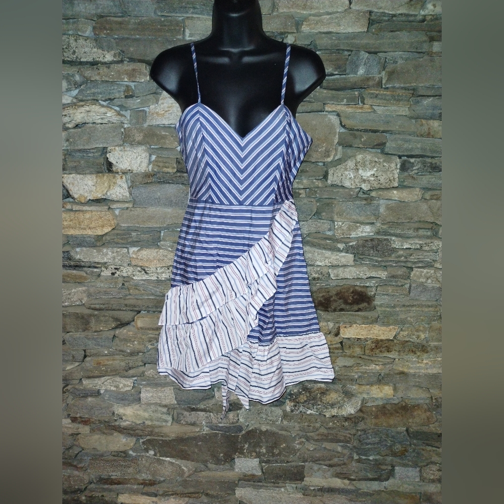 Parker Blue and White Striped Mini Dress, Great Condition, Tie Waist Size 0 - Picture 10 of 10